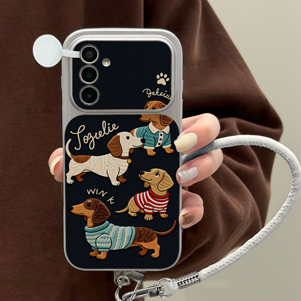 Camera Wrist Strap - Cartoon Dackel Handyhülle für Samsung A56